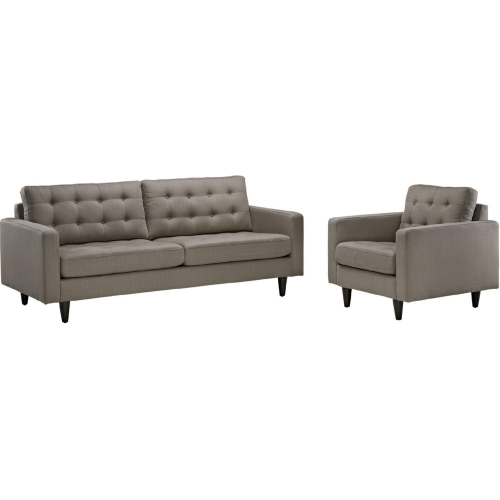 Empress Sofa & Arm chair Set in Tufted Granite Fabric