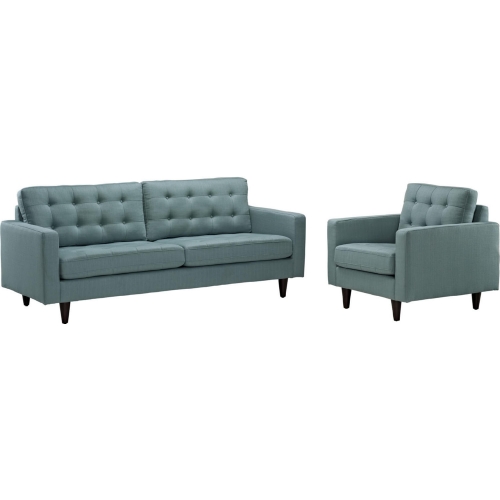 Empress Sofa & Arm chair Set in Tufted Laguna Fabric