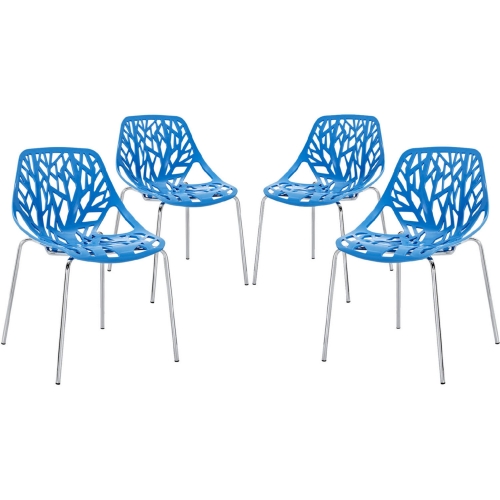 Stencil Dining Side Chair in Blue (Set of 4)