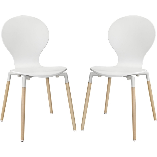 Path Dining Chair in White Beech (Set of 2)