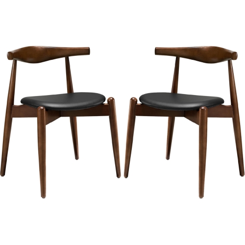 Stalwart Dining Side Chairs in Dark Walnut Black (Set of 2)