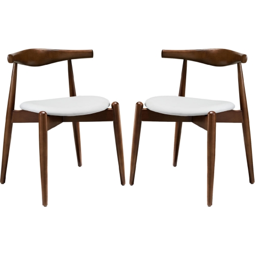 Stalwart Dining Side Chairs in Dark Walnut White (Set of 2)