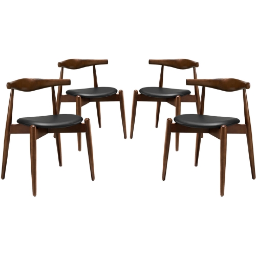 Stalwart Dining Side Chairs in Dark Walnut Black (Set of 4)