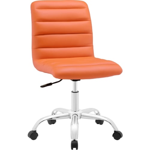 Ripple Mid Back Office Chair in Rippled Orange Leatherette on Chrome