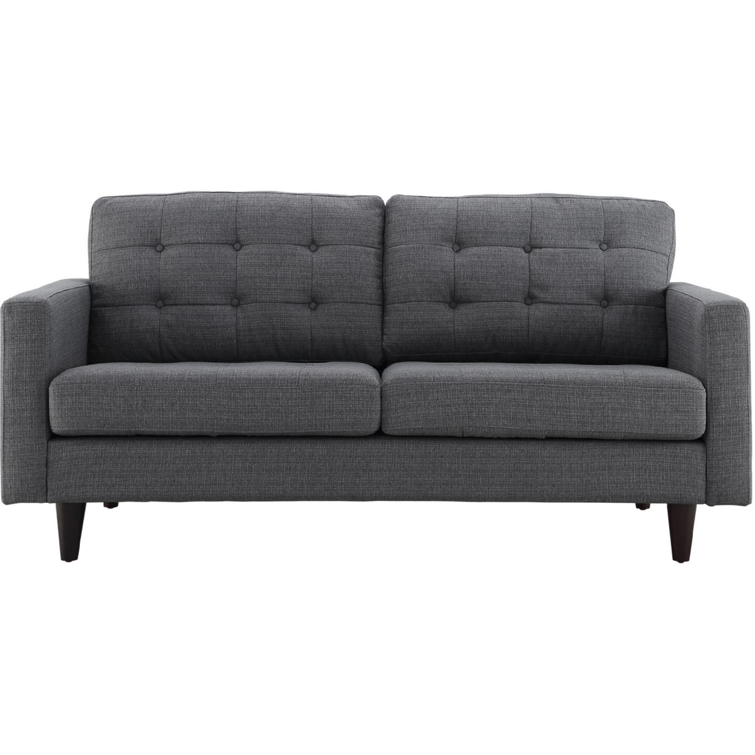 Modway EEI-1547-DOR Empress Loveseat in Tufted Gray Fabric