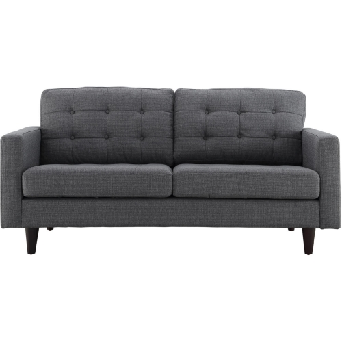 Empress Loveseat in Tufted Gray Fabric