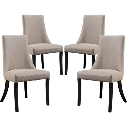 Reverie Dining Chair in Beige Microfiber (Set of 4)