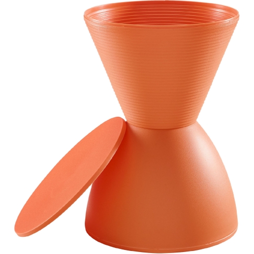 Haste Stool / Side Table in Orange Polypropylene