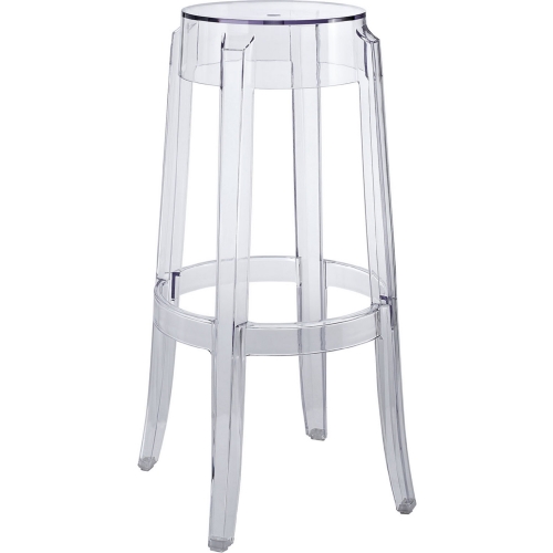 Casper Bar Stool in Clear Polycarbonate w/ Footrest