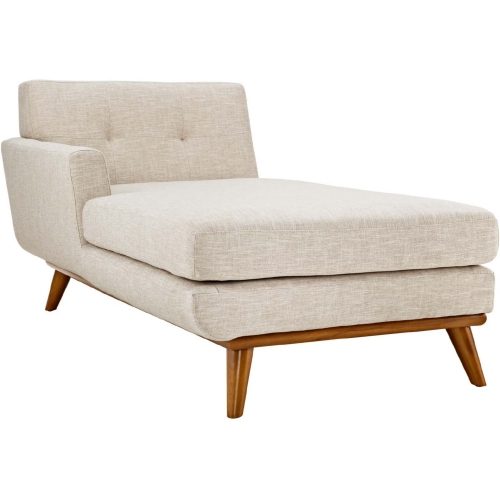 Engage Right Arm Chaise in Tufted Beige Fabric