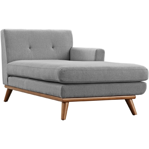 Engage Right Arm Chaise in Expectation Gray Fabric on Cherry Finished Legs