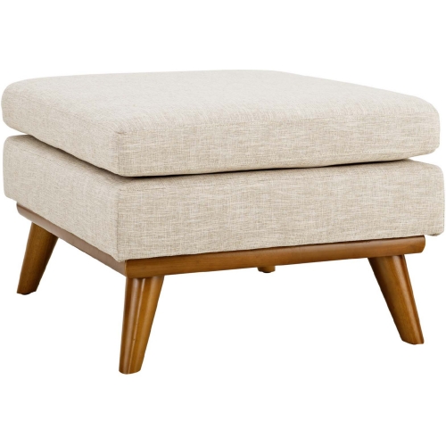 Engage Ottoman in Tufted Beige Fabric