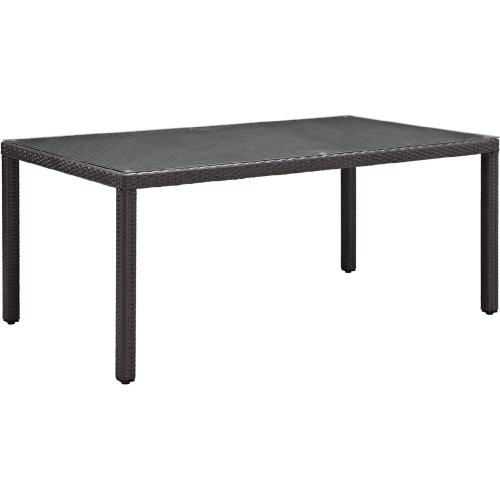 Convene 70" Outdoor Patio Dining Table in Espresso w/ Tempered Glass