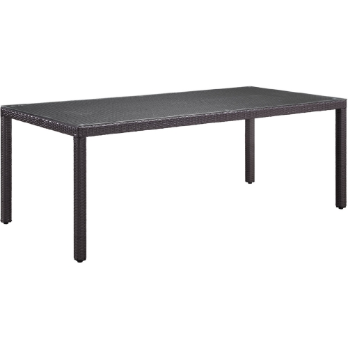 Convene 82" Outdoor Patio Dining Table in Espresso w/ Tempered Glass