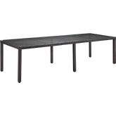 Convene 114" Outdoor Patio Dining Table in Espresso w/ Tempered Glass