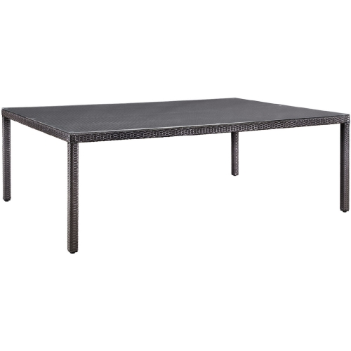 Convene 90" Outdoor Patio Dining Table in Espresso w/ Tempered Glass