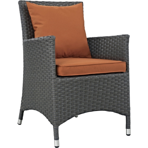 Sojourn Outdoor Dining Patio Armchair in Poly Rattan w/ Tuscan Sunbrella &reg Cushion