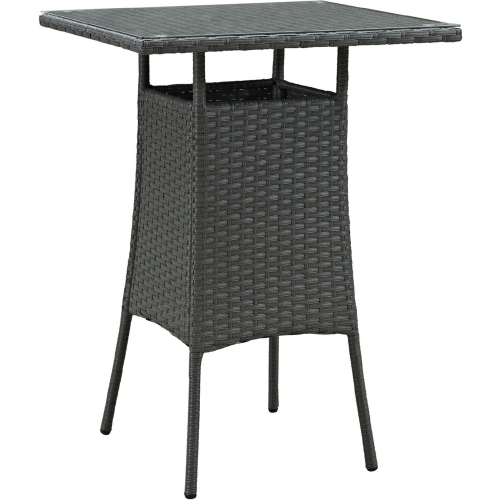 Sojourn Small Outdoor Patio Bar Table w/ Tempered Glass