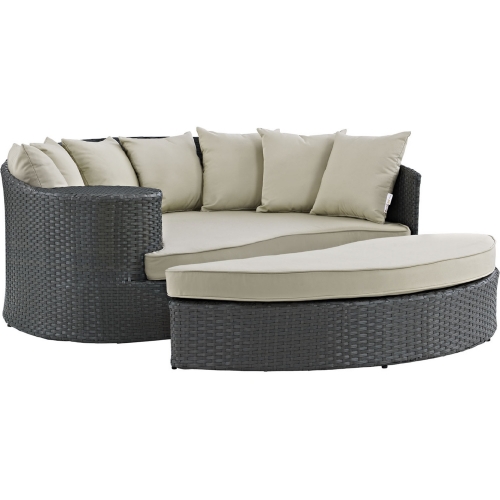 Sojourn Outdoor Patio Daybed in Canvas w/ Beige Sunbrella &reg Cushion