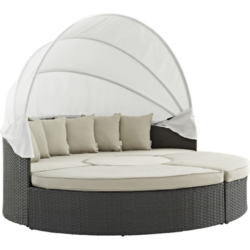 Sojourn Outdoor Patio Daybed in Canvas w/ Beige Sunbrella &reg Cushion