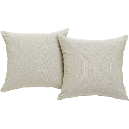 Convene 2 Piece Outdoor Patio Pillow Set in Beige Fabric