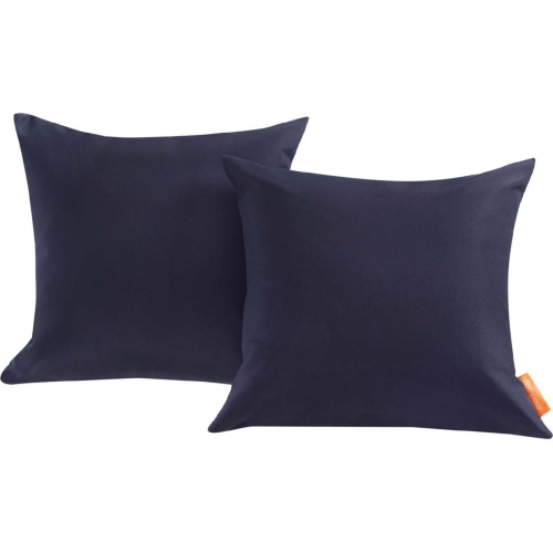 Convene Outdoor Patio Pillow in Navy Fabric (Set of 2)