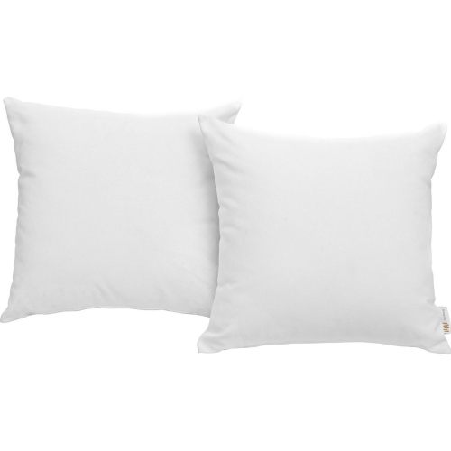 Convene 2 Piece Outdoor Patio Pillow Set in White Fabric