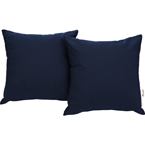 Summon 2 Piece Outdoor Patio Pillow Set in Navy Sunbrella Fabric