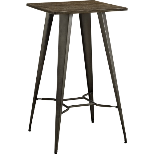 Direct Bar Table in Brown Bamboo on Gunmetal Base