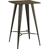 Direct Bar Table in Brown Bamboo on Gunmetal Base