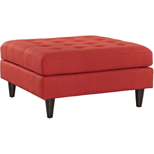 Empress 35" Bench in Tufted Atomic Red Fabric on Black Wood Legs