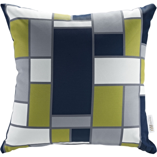 Modway Outdoor Patio Pillow in Multicolor Rectangle Shapes Fabric