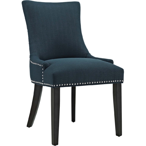 Marquis Dining Chair in Azure w/ Nailhead Trim on Black Wood Legs