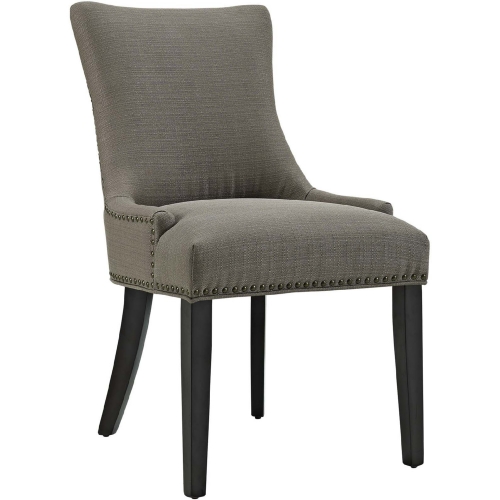 Marquis Dining Chair in Granite w/ Nailhead Trim on Black Wood Legs