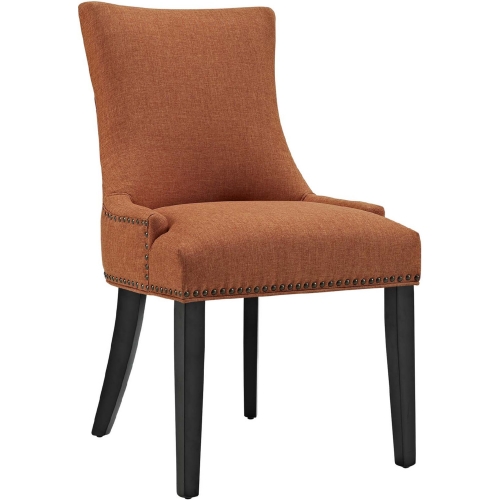 Marquis Dining Chair in Orange w/ Nailhead Trim on Black Wood Legs