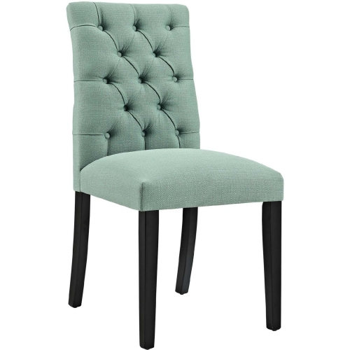 Duchess Fabric Dining Chair in Tufted Laguna on Wood Legs