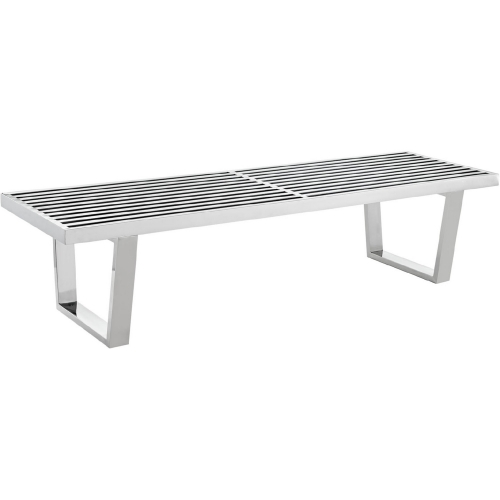 Sauna 5' Stainless Steel Bench in Silver