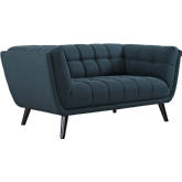 Bestow Loveseat in Tufted Blue Fabric