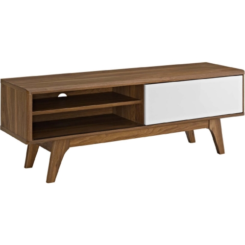 Envision 44" TV Stand in Walnut Finish & White