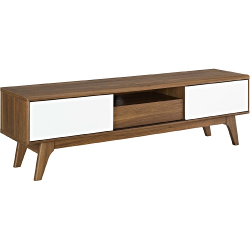 Envision 59" TV Stand in Walnut Finish & White