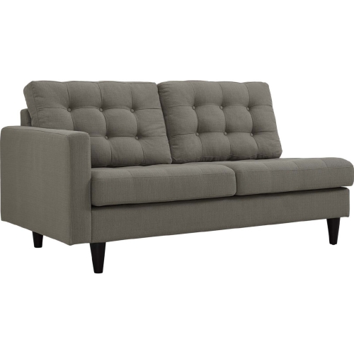 Empress Left Facing Loveseat in Tufted Granite Fabric