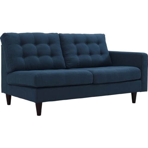 Empress Right Facing Loveseat in Tufted Azure Fabric