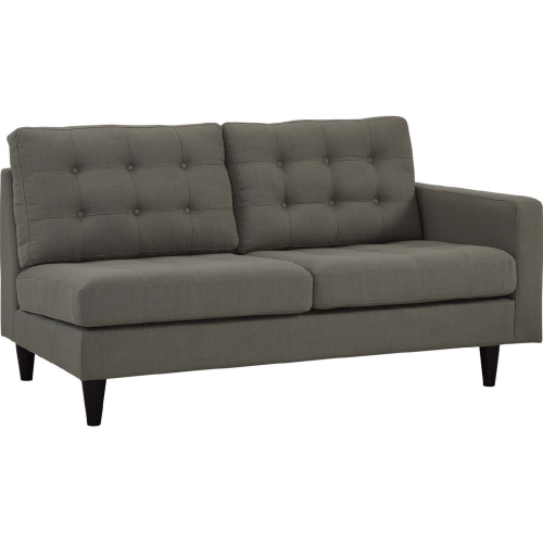 Empress Right Facing Loveseat in Tufted Granite Fabric