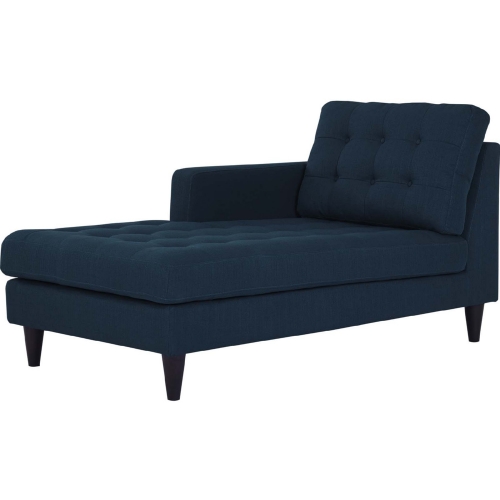 Empress Left Arm Chaise in Tufted Azure Fabric