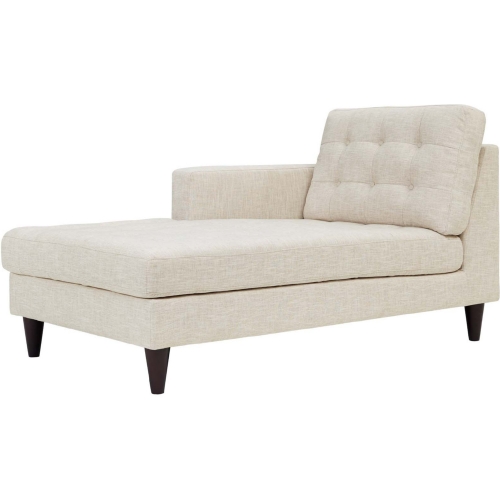 Empress Left Arm Chaise in Tufted Beige Fabric