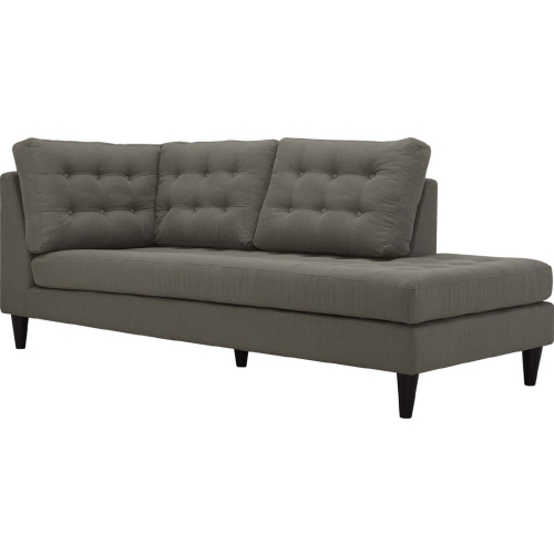 Empress Right Arm Facing Chaise in Tufted Granite Fabric