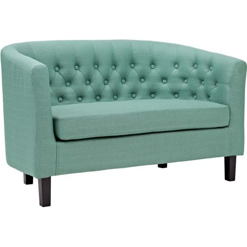 Prospect Loveseat in Tufted Laguna Fabric on Espresso Wood Legs