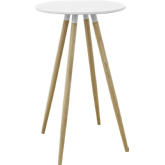 Track 23" Round Bar Table in White & Beech