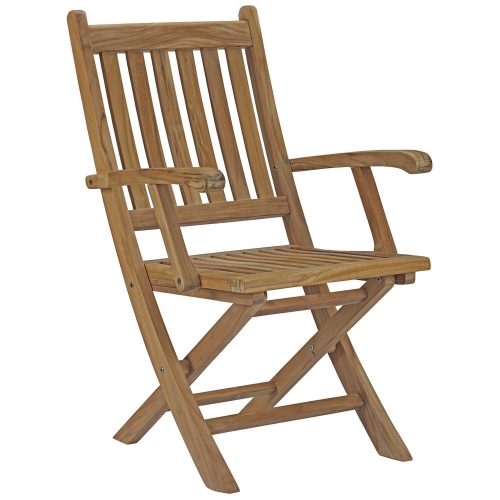 Marina Outdoor Patio Folding Arm Chair in Solid Teak