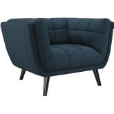 Bestow Arm Chair in Tufted Blue Fabric